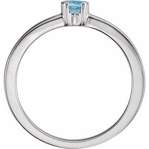 Sterling Silver Aquamarine Family Stackable Ring