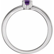 Charger l'image dans la galerie, Sterling Silver Amethyst Family Stackable Ring
