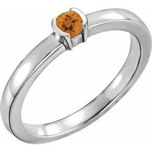 Charger l'image dans la galerie, Sterling Silver Citrine Family Stackable Ring
