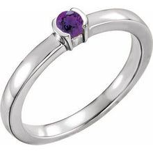 Charger l'image dans la galerie, Sterling Silver Amethyst Family Stackable Ring
