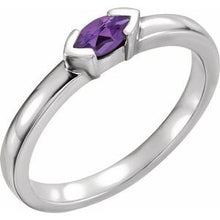 Load image into Gallery viewer, Sterling Silver Amethyst Marquise Stackable Family Ring
