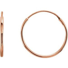 Load image into Gallery viewer, 14K Rose 15 mm Endless Hoop Earrings
