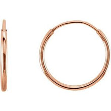 Charger l&#39;image dans la galerie, 14K Rose 12 mm Endless Hoop Earrings
