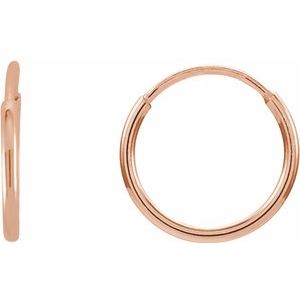 14K Rose 10 mm Endless Hoop Earrings