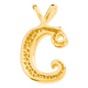 14KY Script Initial C Pendant