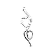 Load image into Gallery viewer, Sterling Silver Double Heart Vertical Pendant
