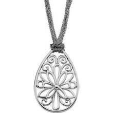 Load image into Gallery viewer, Sterling Silver Teardrop Filigree Pendant
