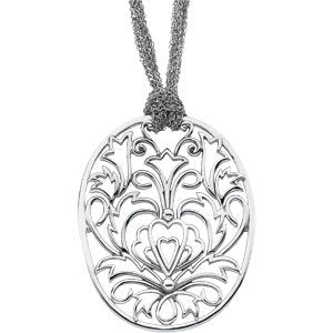 Oblong Filigree Pendant