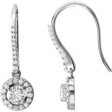 Load image into Gallery viewer, 14K White 1 CTW Diamond Halo-Style Earrings
