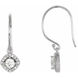 14K White 1 3/4 CTW Diamond Earrings