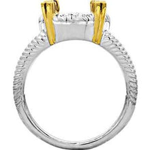 Charger l'image dans la galerie, Sterling Silver 10 mm Round Rope Ring Mounting Size 9
