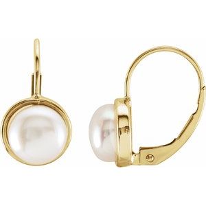 Freshwater Cultured Pearl Lever Back Earrings