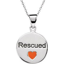 Load image into Gallery viewer, Sterling Silver Heart U Back‚Ñ¢ Rescue 18&quot; Necklace
