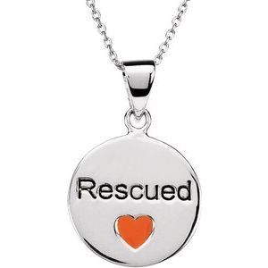 Sterling Silver Heart U Back‚Ñ¢ Rescue 18" Necklace