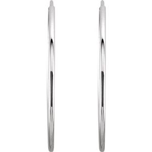 14K White 24 mm Endless Hoop Earrings