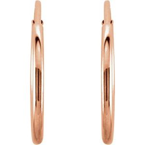 14K Rose 12 mm Endless Hoop Earrings