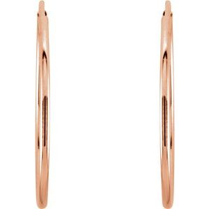 14K Rose 20 mm Endless Hoop Earrings