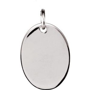 Sterling Silver 12.7x9.5 mm Oval Pendant