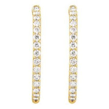 Load image into Gallery viewer, 14K Yellow 2 CTW Diamond Inside-Outside 29.5 mm Hoop Earrings
