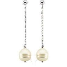 Load image into Gallery viewer, Sterling Silver 9-11 mm Freshwater Cultured Pearl Dangle Earrings
