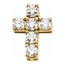 Load image into Gallery viewer, 14K Yellow Diamond Cross Pendant
