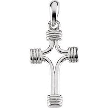 Load image into Gallery viewer, Sterling Silver 24.25x15 Tubular Cross Pendant without Packaging
