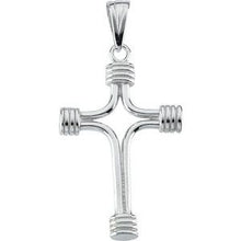 Load image into Gallery viewer, Sterling Silver 33.75x23.25 Tubular Cross Pendant without Packaging
