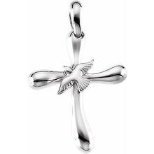 Load image into Gallery viewer, Sterling Silver Cross with Dove Pendant
