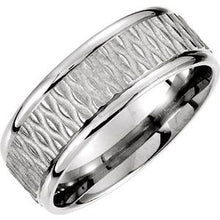 Charger l&#39;image dans la galerie, 14K Blanc 8 mm Design Band Taille 11
