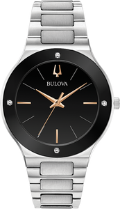 Bulova Mens Silver Tone Stainless Steel Bracelet Watch 96E117
