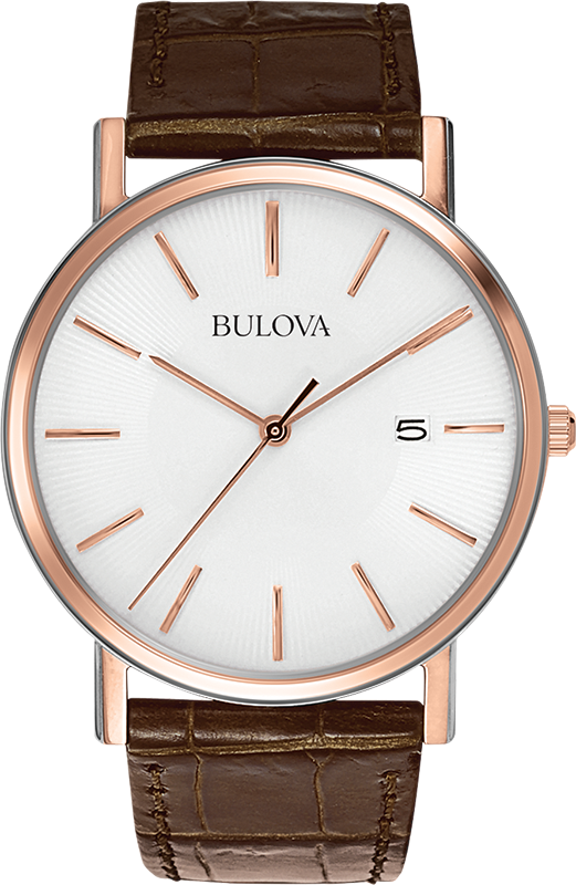 Mens rose gold watch deals with leather strap