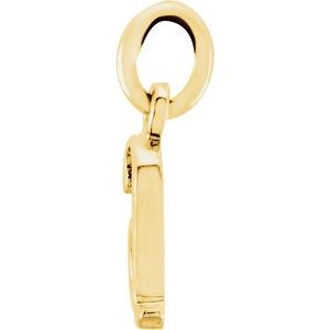 14K Yellow Lowercase Initial A Pendant