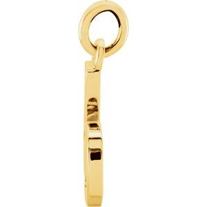 14K Yellow Lowercase Initial B Pendant