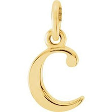 Load image into Gallery viewer, 14K Yellow Lowercase Initial C Pendant
