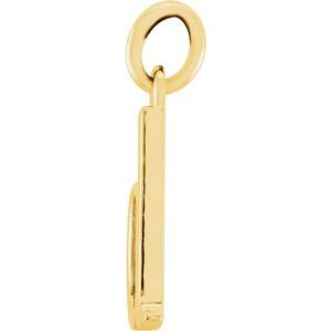 14K Yellow Lowercase Initial D Pendant