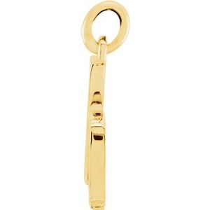 14K Yellow Lowercase Initial H Pendant