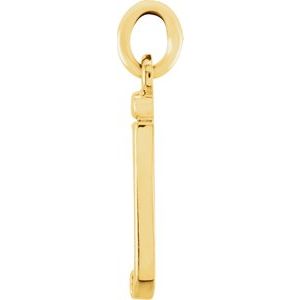 14K Yellow Lowercase Initial J Pendant
