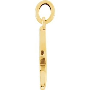 14K Yellow Lowercase Initial K Pendant