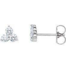 Load image into Gallery viewer, 14K Yellow 1 CTW Three-Stone Diamond Earrings
