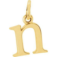 Load image into Gallery viewer, 14K Yellow Lowercase Initial N Pendant
