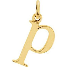 Load image into Gallery viewer, 14K Yellow Lowercase Initial P Pendant
