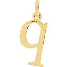 Load image into Gallery viewer, 14K Yellow Lowercase Initial Q Pendant
