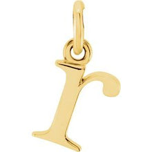 Load image into Gallery viewer, 14K Yellow Lowercase Initial R Pendant
