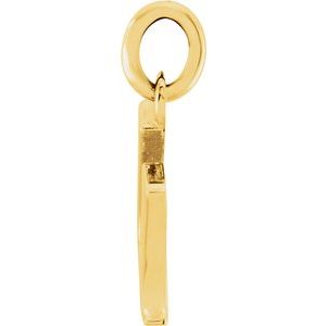 14K Yellow Lowercase Initial U Pendant