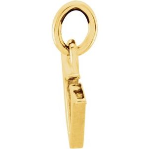 14K Yellow Lowercase Initial V Pendant