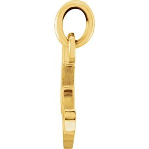 14K Yellow Lowercase Initial W Pendant