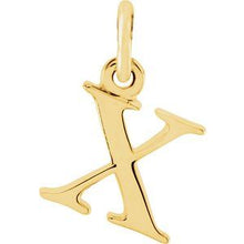 Load image into Gallery viewer, 14K Yellow Lowercase Initial X Pendant
