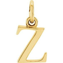 Load image into Gallery viewer, 14K Yellow Lowercase Initial Z Pendant
