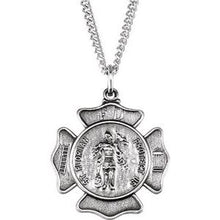 Charger l&#39;image dans la galerie, Sterling Silver 25.25 mm St. Florian 24&quot; Necklace
