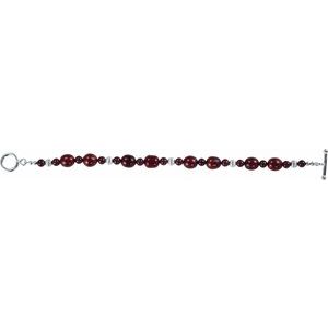 Pearl & Garnet Toggle Bracelet